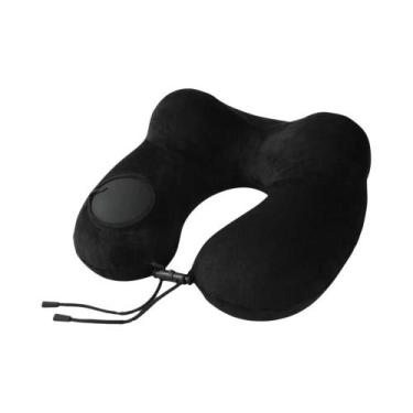 Imagem de Almofada De Pescoço Portátil Inflável Removível Para Limpeza Viagem Ne