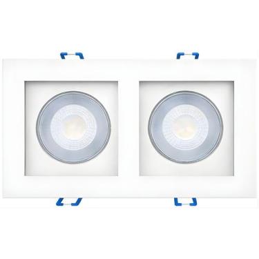 Imagem de Spot led duplo direcionavel recuado embutir branco 10w branco frio 600