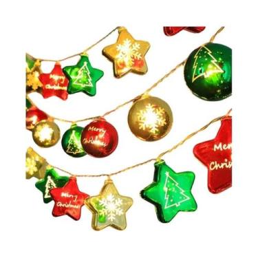 Imagem de Cordão De Luzes De Natal Com Decorações De Bengala Doce, Papai Noel, B