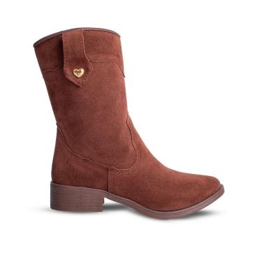 Imagem de Bota Infantil Menina Kidy Montaria Marrom Cano Médio