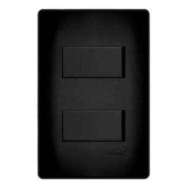 Imagem de Interruptor Duplo 4x2 Preto Fosco Fame Habitat Black 16A/ - Congratula