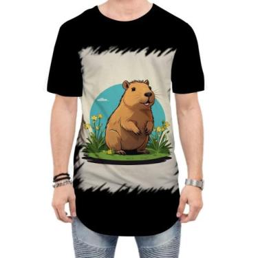Imagem de Camiseta Longline Capivara do Bem Animalzinho 11 - Kasubeck Store®, P