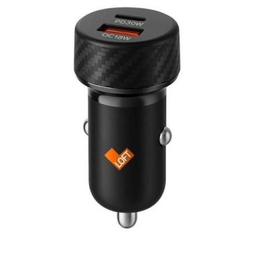 Imagem de Carregador veicular type c e usb PD 48W pr - Loft