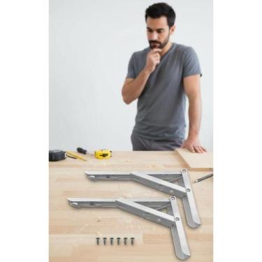 Imagem de Mão Francesa 40cm Articulada 100kg Dobrável Reforçada Par - Congratula