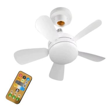 Imagem de Ventilador de Teto 80w 5 Par Super LED Lâmpada Com 3 Cor E27 Controle 