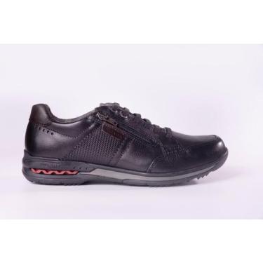 Imagem de Sapatênis Pegada Couro Masculino Amortech 114861, Preto, 40