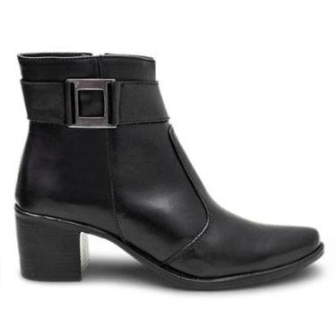 Imagem de Bota Feminina Cano Baixo em Couro com Fivela-Feminino