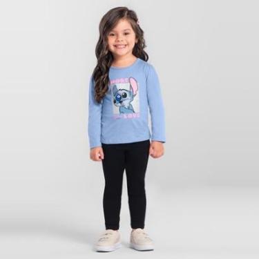 Imagem de Blusa infantil menina com glitter do Stitch Brandili-Feminino