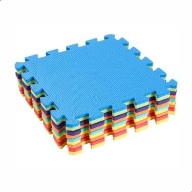 Imagem de Kit 10x Tatames Modular em EVA 50x50cm Infantil Academia Piso Protetor