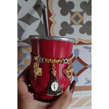Imagem de Cuia vermelha para tererê ou chimarrão  - FS