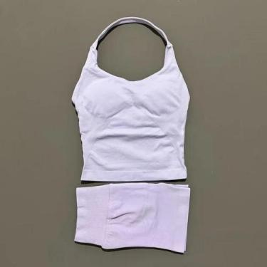 Imagem de Conjunto De Yoga Feminino Com Top Halter E Leggings Esportivas Sem Cos