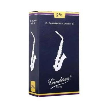 Imagem de Palhetas Para Saxofone Alto E Tenor Vandoren Vermelhas E Azuis, Caixa 