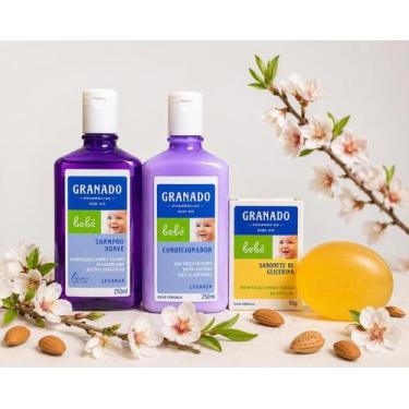 Imagem de Cuidado Completo Granado Bebê Kit Banho Lavanda Shampoo 250ml, Condici