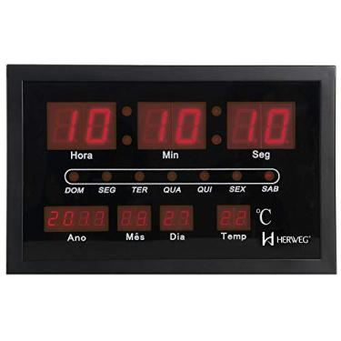 Imagem de Relógio Parede Herweg 6289 Digital Led Termometro Calendario