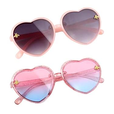 Imagem de YIJU 2x Óculos de Sol Crianças UV400 Coração Moderno