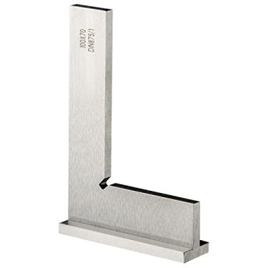 Imagem de Régua de precisão quadrada maquinista 90o ângulo reto de aço endurecido quadrado com assento, JC1005-100x70, Prata, 100x70mm
