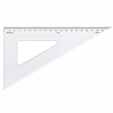 Imagem de Esquadro Escaleno 60° de 21 cm com Escala, Trident, 1621, Acrílico Cristal, Incolor