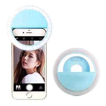 Imagem de Clipe Anel Luz Pra Selfie Ring Light Flash Celular Universal Cor:Azul