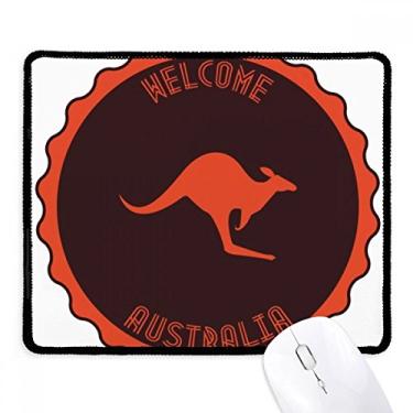 Imagem de Mousepad com emblema da Austrália sabor canguru, borda costurada, tapete de borracha para jogos