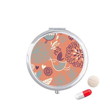 Imagem de Caixa de comprimidos para pintura de plantas Orange Line com flor e bolso para remédios