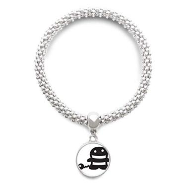 Imagem de DIYthinker Bracelete ajustável com pingente de prata de Halloween Tail Happy Fear