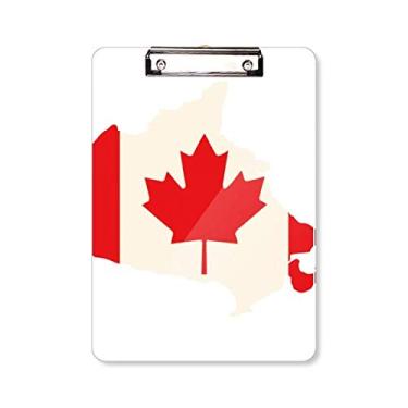 Imagem de Placa de suporte com símbolo de folha de bordo vermelho da bandeira do Canadá, pasta de prancheta A4