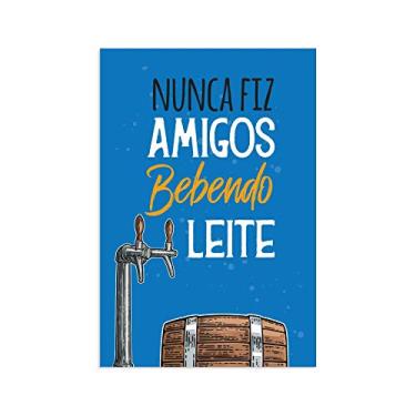 Imagem de Placa Decorativa Frase Amigos Bebendo 30x40cm