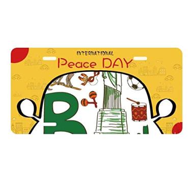 Imagem de DIYthinker Placa de licença com símbolo nacional do Brasil, etiqueta para decoração de carro, dia da paz