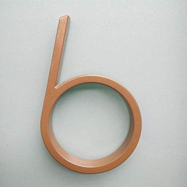 Imagem de Número de casa flutuante dourado 3D de 12,7 cm 0-9 letra AB, placas de porta com alfabeto digital para domicílio ao ar livre, montagem com parafuso, à prova d'água, antiferrugem