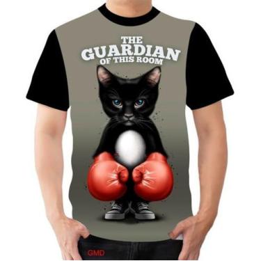Imagem de Camisa Camiseta Gato Lutador Boxe Ufc Cat Tom Guardião Luva - Estilo V