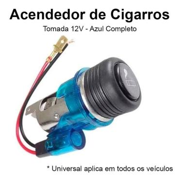 Imagem de Acendedor De Cigarros Tomada 12v Azul Completo