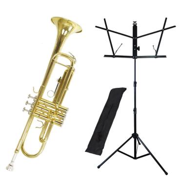 Imagem de Kit Trompete TP-200 Laqueado New York + Estante de Partitura S1