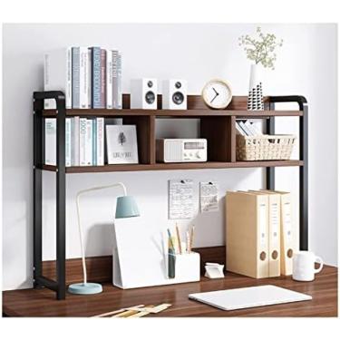Imagem de Organizador De Estante De Mesa - Estante De Mesa Multifuncional Para Computador, Prateleira De Exibição Ajustável, Organizador De Mesa De Escritório De 2 Camadas, Gerenciador De Armazenamento Para