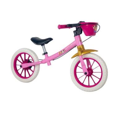 Imagem de Bicicleta Infantil Balance Bike Princesa Rosa Menina Criança - Nathor