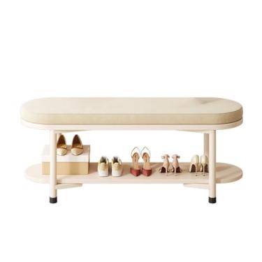 Imagem de Prateleira de sapatos pequeno banco de sapato para entrada banco de sapatos com almofada banco de sapatos com armazenamento e assento, banco pequeno banco de entrada sapateira com banco empilhável