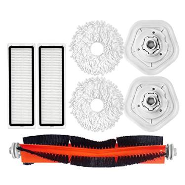 Imagem de Escova de rolo principal HEPA Filtros de substituição laváveis almofadas de esfregão limpas escovas laterais acessórios de substituição para aspirador robótico Dreame Bot W10/W10Pro, conjunto A