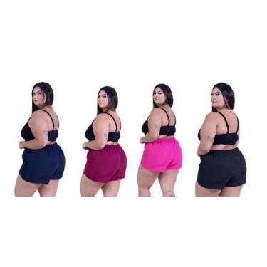 Imagem de Shorts Femininos Plus Size Praia Piscina Shortinho De Banho Bermuda So