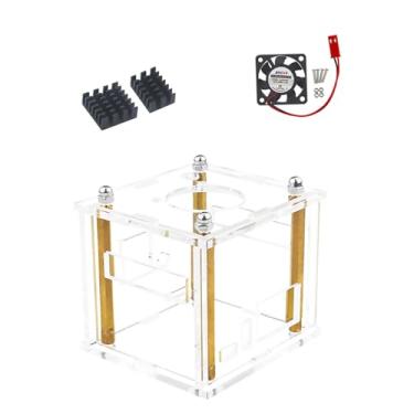 Imagem de Estojo de alto desempenho totalmente ventilado, estojo RPI de acrílico transparente com ventilador de resfriamento para Orange Pi Zero 3
