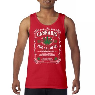 Imagem de Camiseta regata cannabis for All 420 Weed Leaf Smoking Marijuana Legalize Pot Funny High Stoner Humor Pothead masculina, Vermelho, XXG