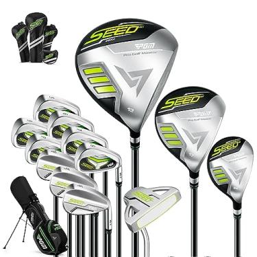 Imagem de PGM Conjunto completo profissional de tacos de golfe para crianças - Destro - Bolsa de suporte de golfe - Certificado R&A e USGA International Professional Club