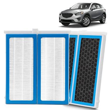Imagem de Filtro de ar da cabine CF11811 compatível com Mazda 3 (14-18), 6 (2014-2021), CX-5 (2013-2021) Substitui #KD4561J6X, KR1161J6X, MP111KD45 OEM Filtro CA de reposição com carbono para carro ar condicionado