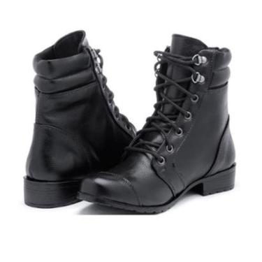 Imagem de Botas Casual Femininas Coturno Cano Curto Montaria Preta 600-Feminino