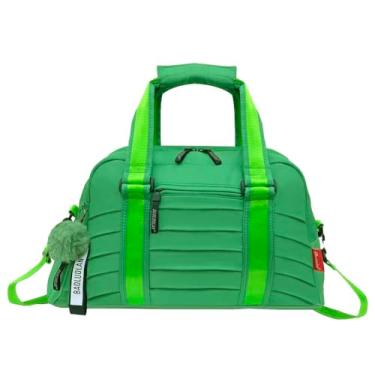 Imagem de Mochila Masculina Feminina Tamanho Médio Prática Resistente Com Saída USB/FONE Ideal Para Escola Viagens Passeio Faculdade Com Cabo (Verde)