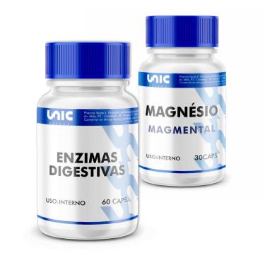 Imagem de Kit MagMental  300mg  mais Enzimas Digestivas   ( 60 Cáps) cada Kit MagMental 300mg mais Enzimas Digestivas ( 60 Caps) cada