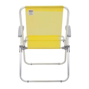 Imagem de Cadeira De Praia Tramontina Creta Master Em Alumínio Com Assento Amarelo