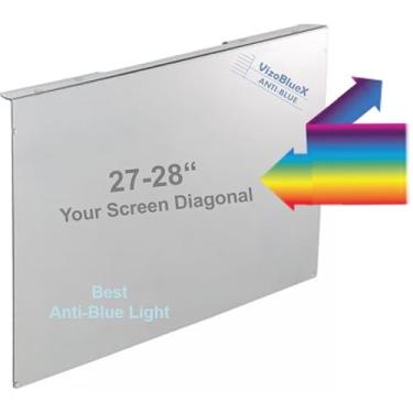 Imagem de VizoBlueX Filtro de luz azul 68.6-71.1 cm para monitor de computador. Painel protetor de tela de monitor de luz azul (63.0 cm x 37.1 cm) serve para monitores de TV LCD, PC, Mac
