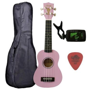 Imagem de Ukulele Rosa Seven Soprano Suk-07 PI C/ Capa e Afinador - Seven Guitar