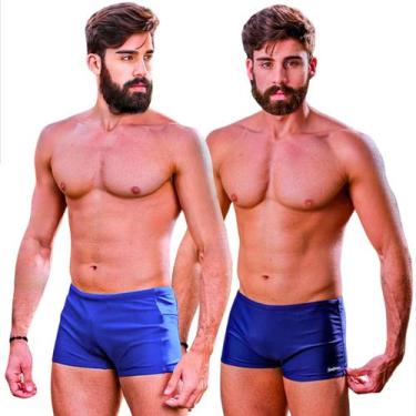 Imagem de Kit 2 Sungas Boxer Tradicional e Com Bolso Masculina Adulta Praia Pisc