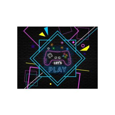 Imagem de Painel de Festa Horizontal 1,55 X 1,20 - Video Game Retro Efeito Neon 