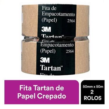 Imagem de Kit 2 Fita de Empacotamento 3M Tartan 2564 50MM X 50M